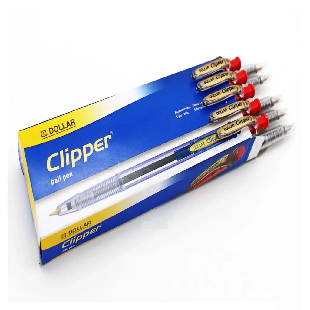Dollar Clipper Ball Pen Red |RS-20,1pcs